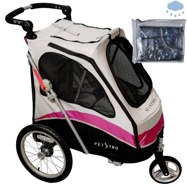 PETSTRO Stroller JETPRO 706GX-WP Regenschutz Pink Grau