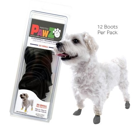 PawZ Dog Boots XXS Black 3,8cm Rubber Boots