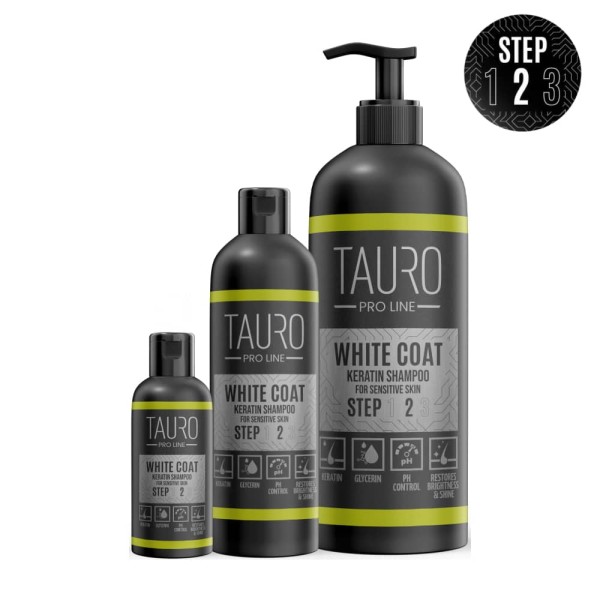 TAURO PRO LINE White Coat, Hydrating Shampoo For Dogs And Cats