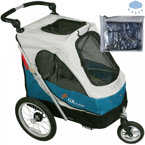 PETSTRO Stroller SAFARI 702GX - Rain Cover Blue Grey