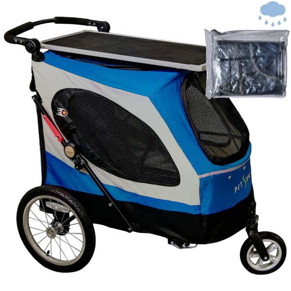 PETSTRO Stroller SKYLINE 701GX-IB Tisch / Regenschutz Indigo Blau