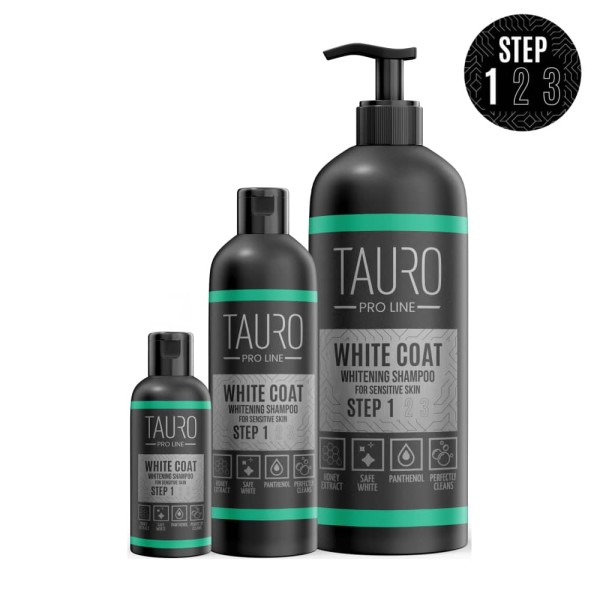 TAURO PRO LINE White Coat, Whitening Shampoo For Dogs And Cats