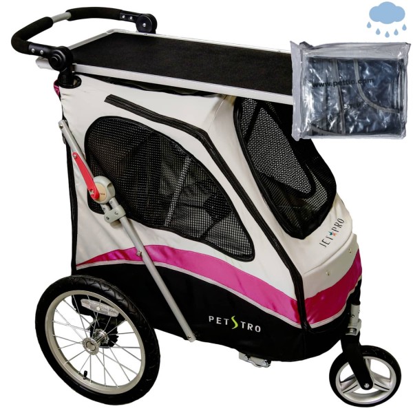 PETSTRO Stroller JETPRO 706GX-WP Table / Rain Cover Pink Grey